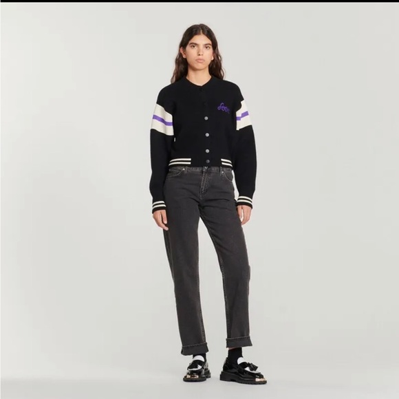 Sandro Knitted Varsity Cardigan - Picture 2 of 6